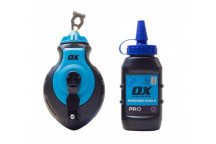OX Pro Aluminium Kevlar Chalk Line Reel and Refill
