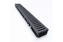 Black Shallow Drain Channel & Grate