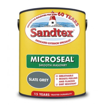 Sandtex Microseal Smooth Masonry Paint Slate Grey 5L