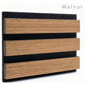 Single Faced Acoustic Wall Panels Walnut