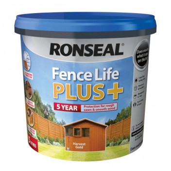 Ronseal Fence Life Plus Paint 5L - Harvest Gold