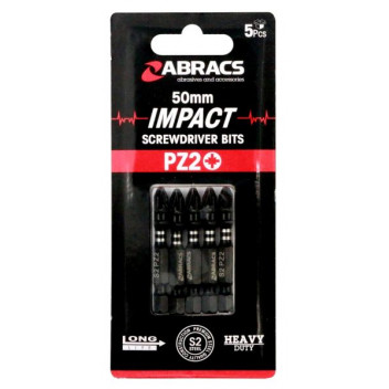 Abracs 50mm PZ2 Impact Drill Bits Pack of 5
