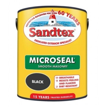 Sandtex Microseal Smooth Masonry Paint Black 5L