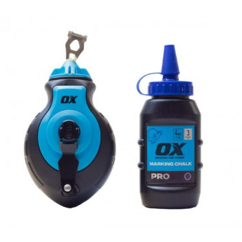 OX Pro Aluminium Kevlar Chalk Line Reel and Refill