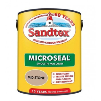 Sandtex Microseal Smooth Masonry Paint Mid Stone 5L