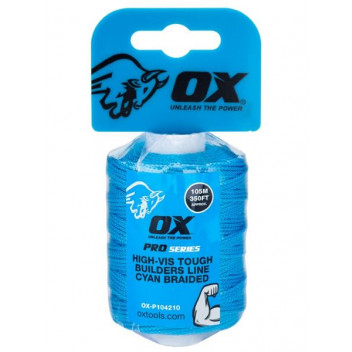 OX Pro Tough Nylon Braided Builders Line Cyan - 105m / 350ft