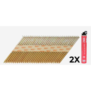 Senco 3.1mm x 75mm First Fix Galvanised Ring Nails x2200 x2 Gas